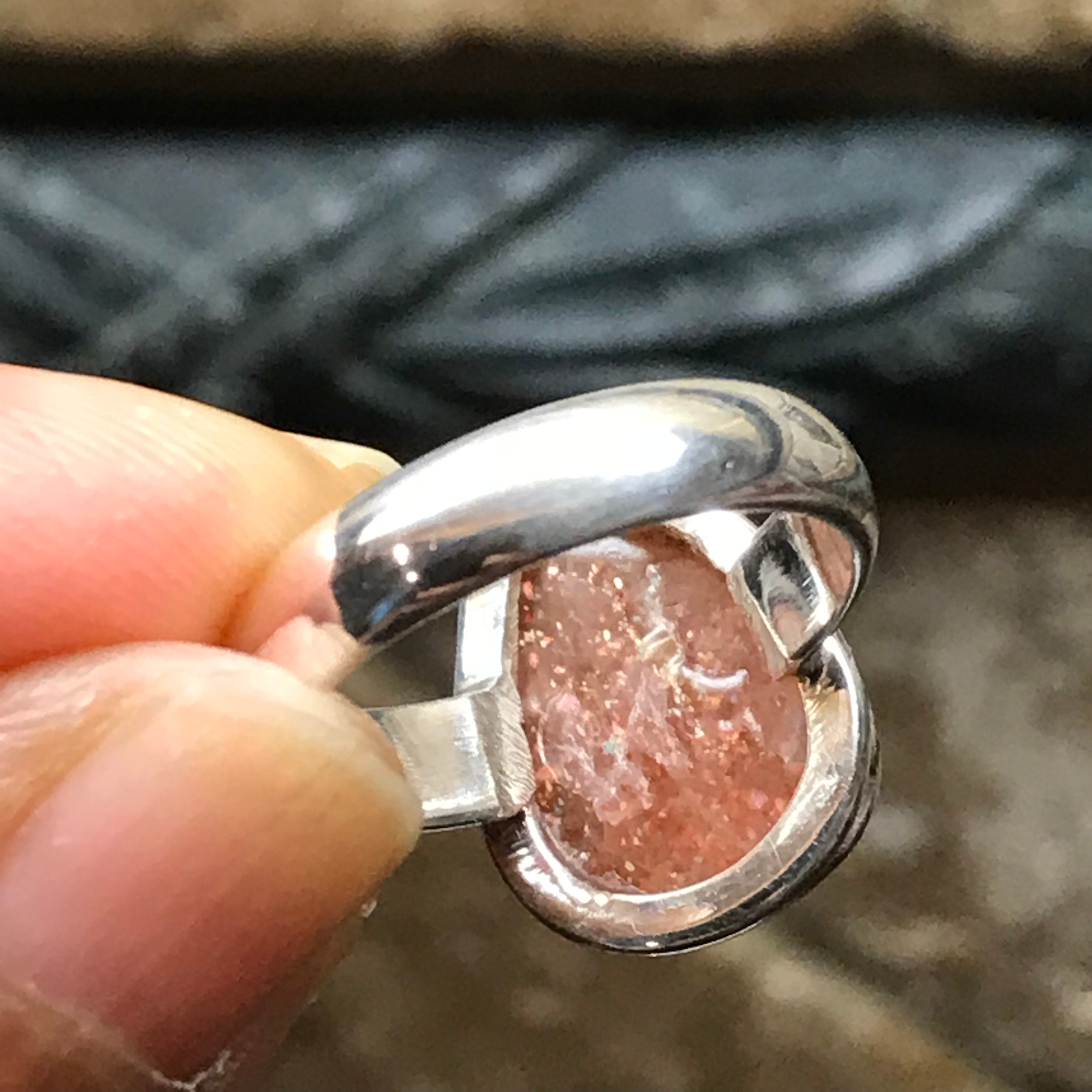 Natural Sunstone 925 Solid Sterling Silver Ring Size 6.5 - Natural Rocks by Kala
