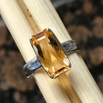 Natural 4ct Golden Citrine 925 Solid Sterling Silver Ring Size 8 - Natural Rocks by Kala
