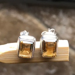 Natural 2ct Golden Citrine 925 Solid Sterling Silver Earrings 7mm - Natural Rocks by Kala