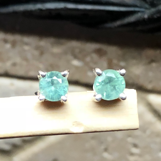 Natural Green Kyanite 925 Solid Sterling Silver Earrings 4mm - Natural Rocks by Kala