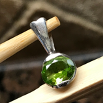 Natural 1.5ct Peridot 925 Solid Sterling Silver Pendant 15mm - Natural Rocks by Kala